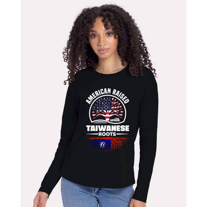 American Raised With Taiwanese Roots Taiwan Taiwanese Flag Gift Womens Cotton Relaxed Long Sleeve T-Shirt