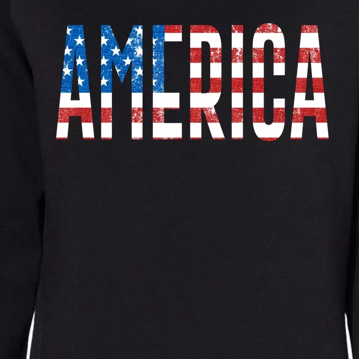 America Red White Blue Stars And Stripes Womens California Wash Sweatshirt