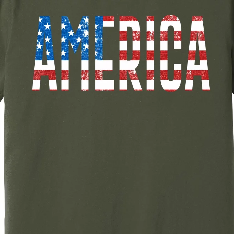 America Red White Blue Stars And Stripes Premium T-Shirt