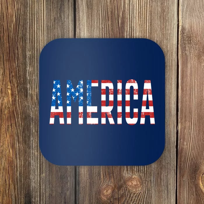 America Red White Blue Stars And Stripes Coaster