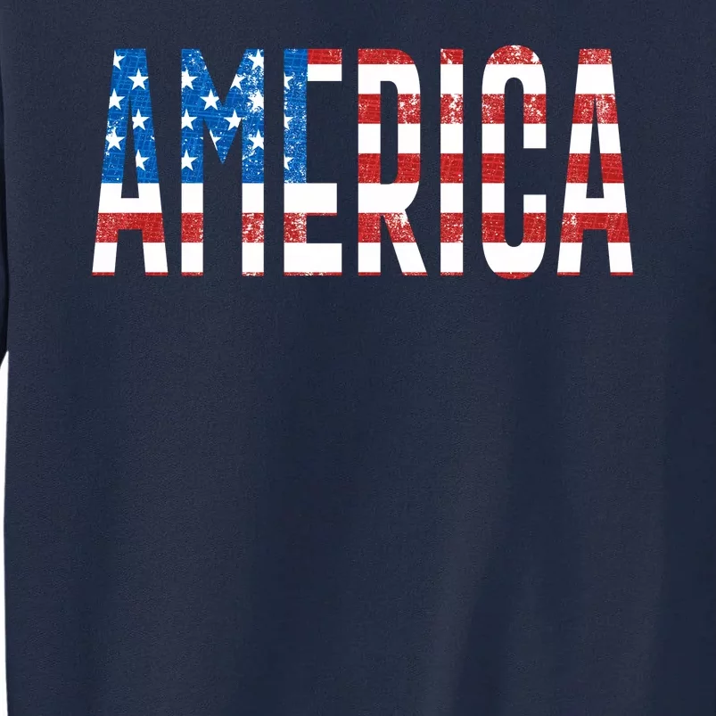 America Red White Blue Stars And Stripes Tall Sweatshirt