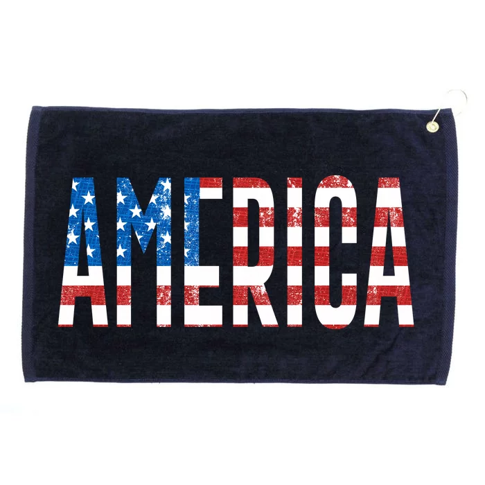 America Red White Blue Stars And Stripes Grommeted Golf Towel