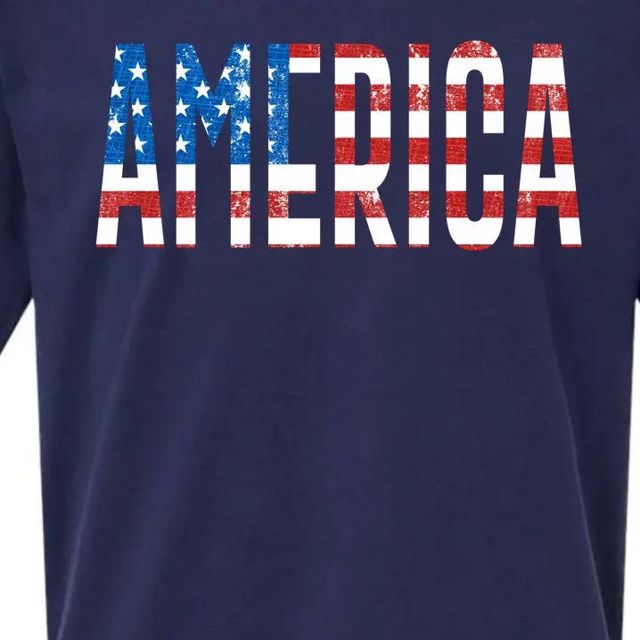 America Red White Blue Stars And Stripes Sueded Cloud Jersey T-Shirt