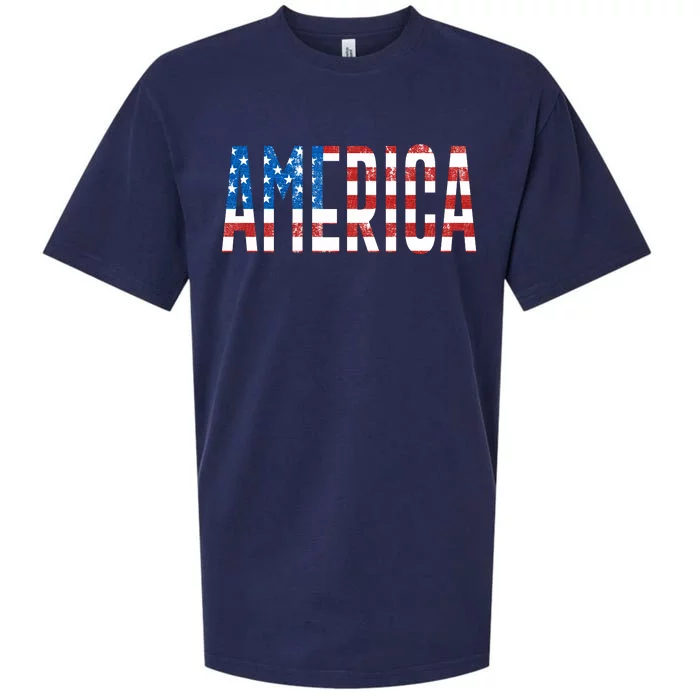 America Red White Blue Stars And Stripes Sueded Cloud Jersey T-Shirt