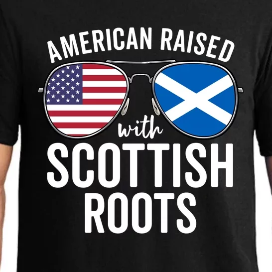 American Raised With Scottish Roots Usa Scotland Flag Meaningful Gift Pajama Set