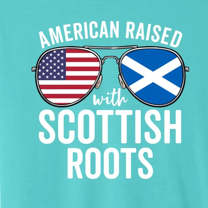 American Raised With Scottish Roots Usa Scotland Flag Meaningful Gift ChromaSoft Performance T-Shirt