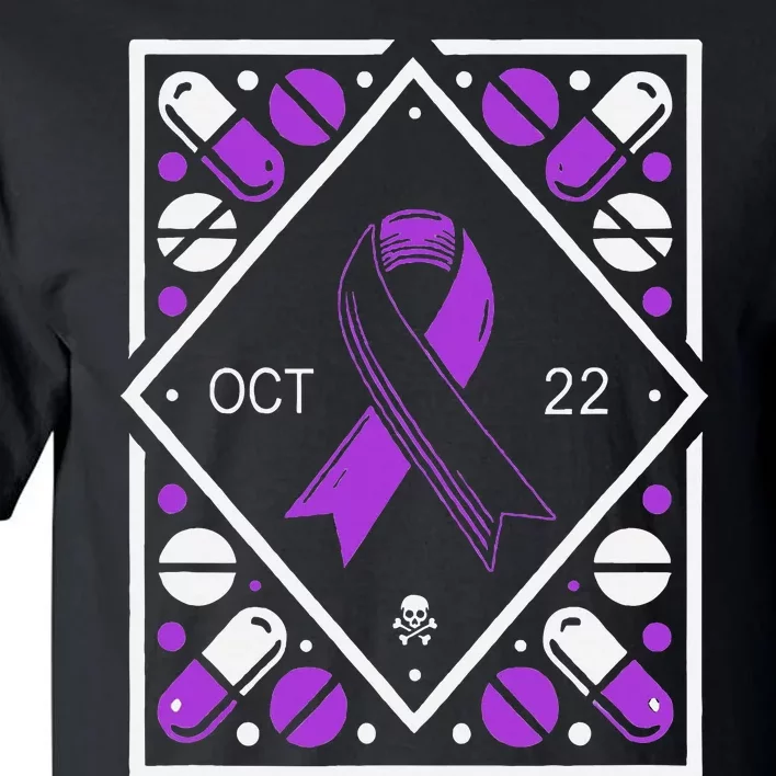 Awareness Ribbon With Oct 22 Date Fluoroquinolone Toxicity Tall T-Shirt