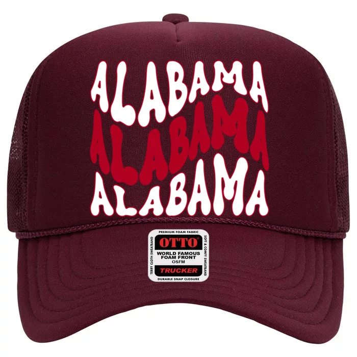 Alabama Retro Wave High Crown Mesh Trucker Hat