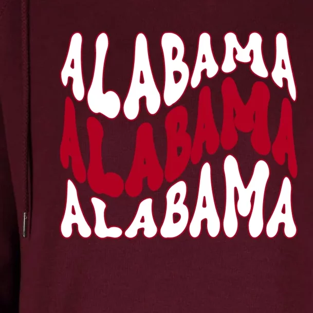 Alabama Retro Wave Womens Funnel Neck Pullover Hood