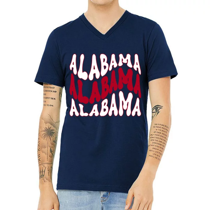 Alabama Retro Wave V-Neck T-Shirt