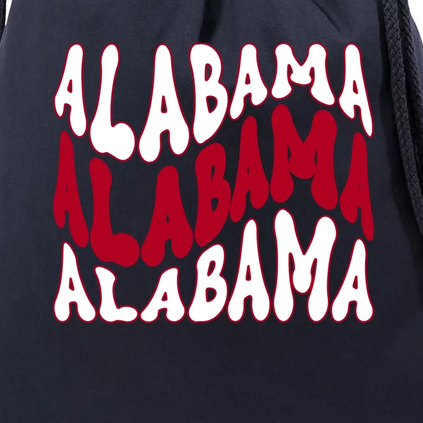 Alabama Retro Wave Drawstring Bag