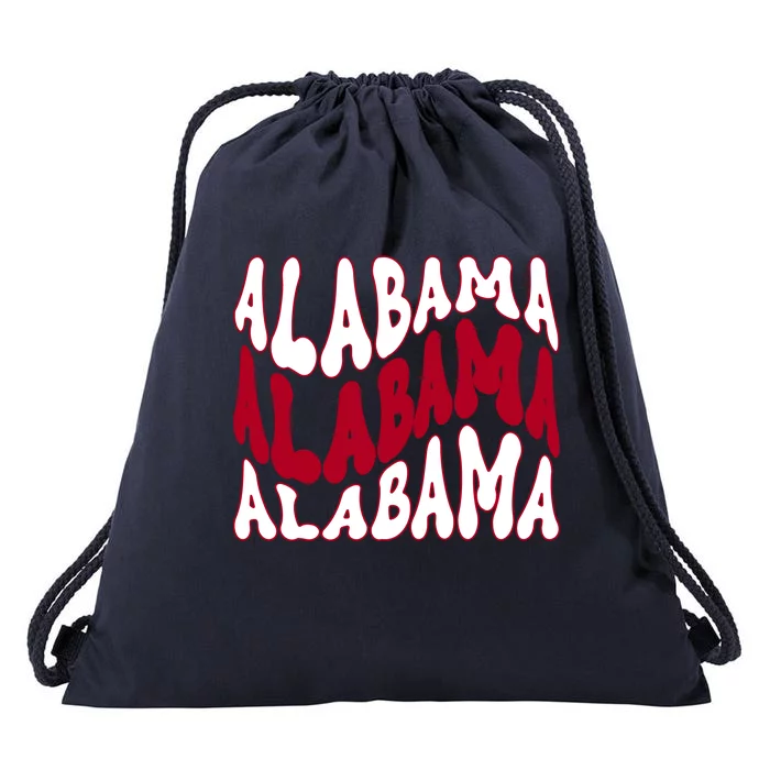 Alabama Retro Wave Drawstring Bag