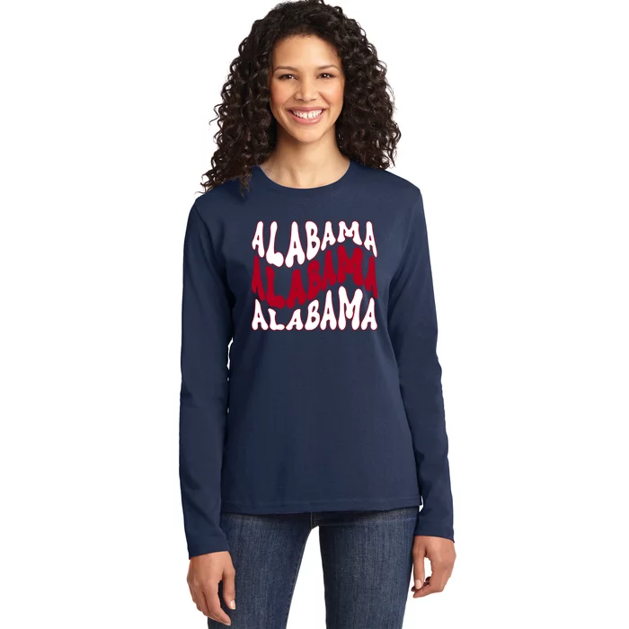 Alabama Retro Wave Ladies Long Sleeve Shirt