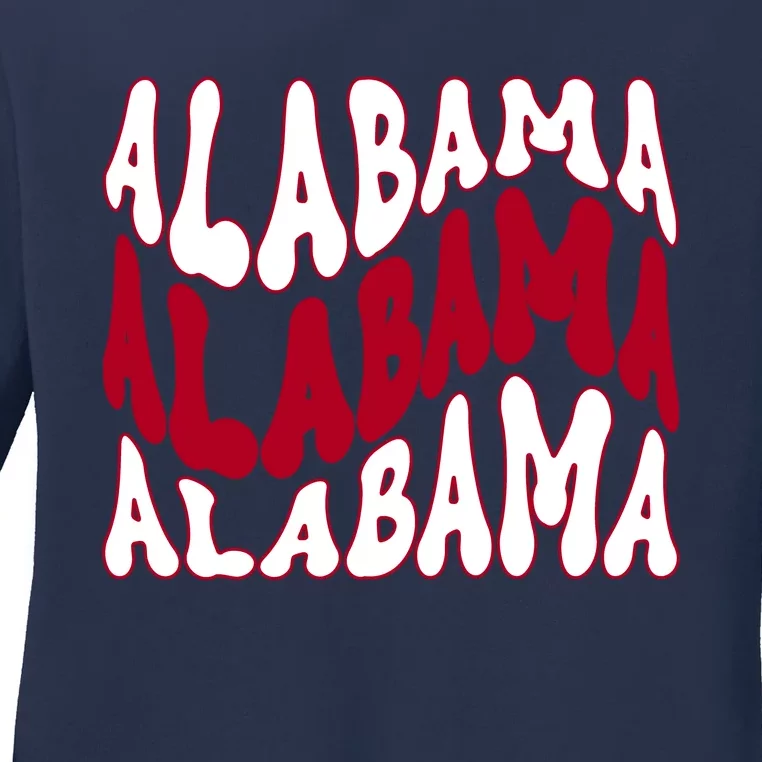 Alabama Retro Wave Ladies Long Sleeve Shirt