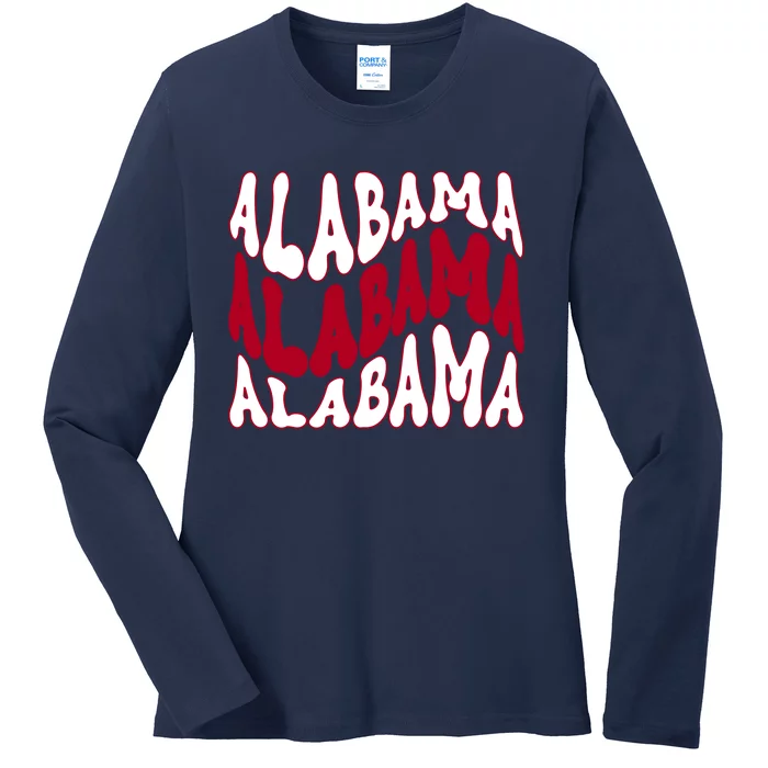 Alabama Retro Wave Ladies Long Sleeve Shirt