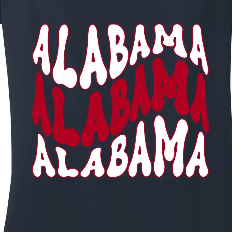 Alabama Retro Wave Women's V-Neck T-Shirt