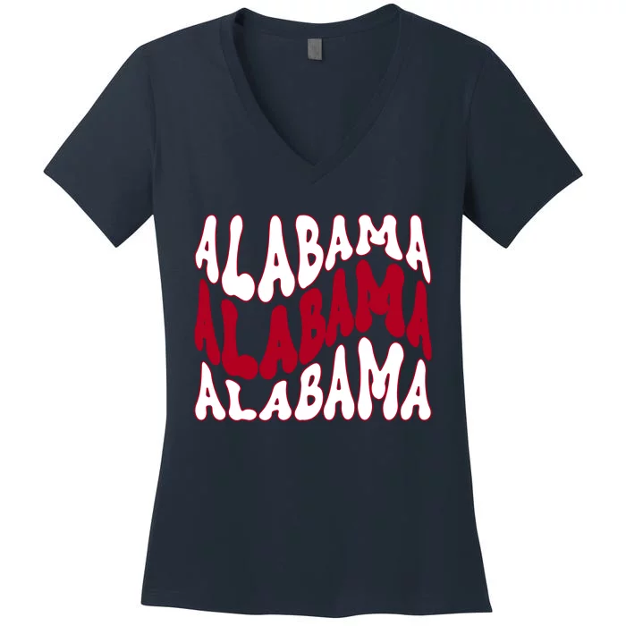 Alabama Retro Wave Women's V-Neck T-Shirt