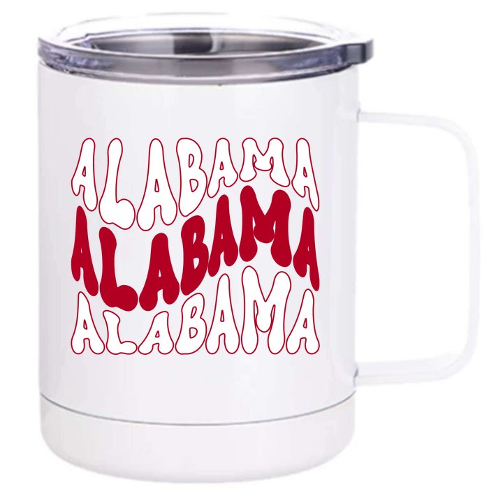 Alabama Retro Wave Front & Back 12oz Stainless Steel Tumbler Cup