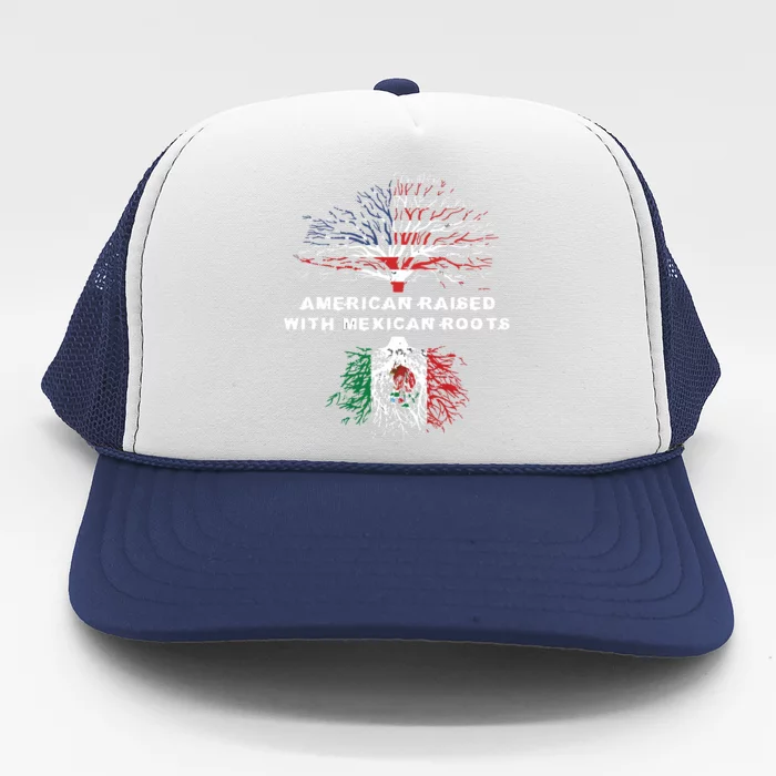 American Raised With Mexican Roots Mexico Trucker Hat