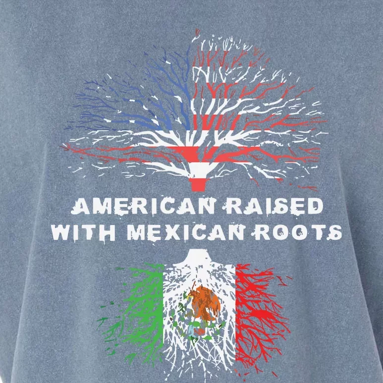 American Raised With Mexican Roots USA Flag Garment-Dyed Women's Muscle Tee