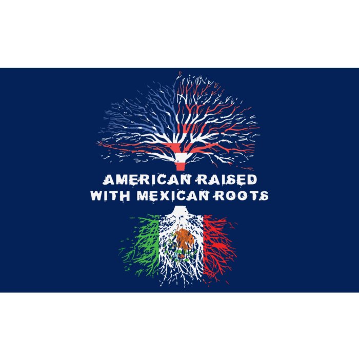 American Raised With Mexican Roots USA Flag Bumper Sticker