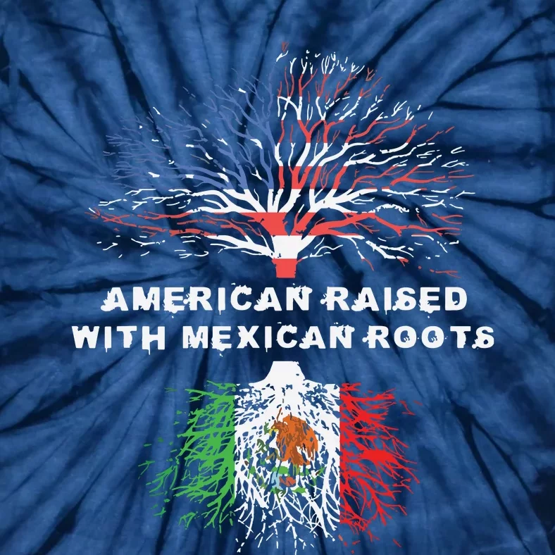 American Raised With Mexican Roots USA Flag Tie-Dye T-Shirt