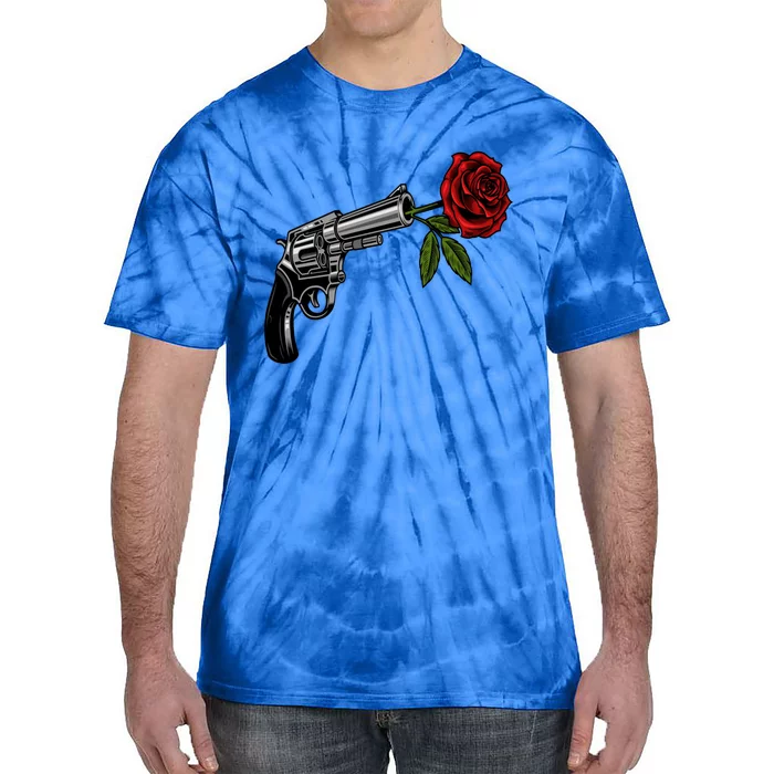 A Revolver With A Rose For Gun Lovers 2nd Adt 2a Gift Tie-Dye T-Shirt