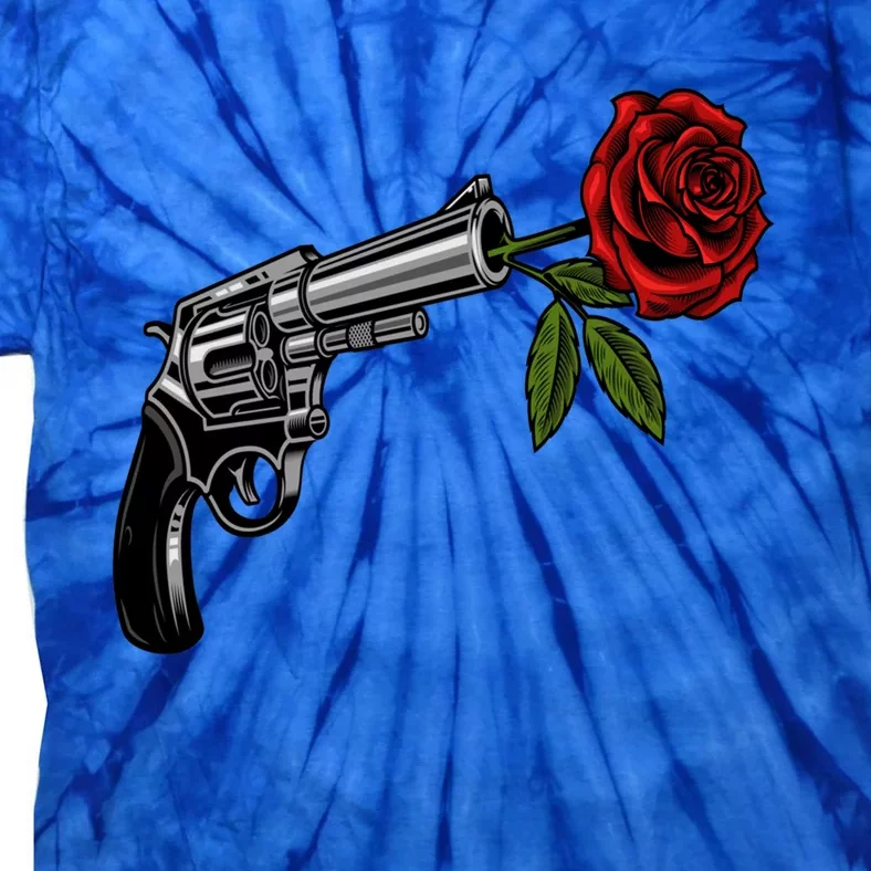 A Revolver With A Rose For Gun Lovers 2nd Adt 2a Gift Tie-Dye T-Shirt