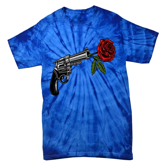 A Revolver With A Rose For Gun Lovers 2nd Adt 2a Gift Tie-Dye T-Shirt