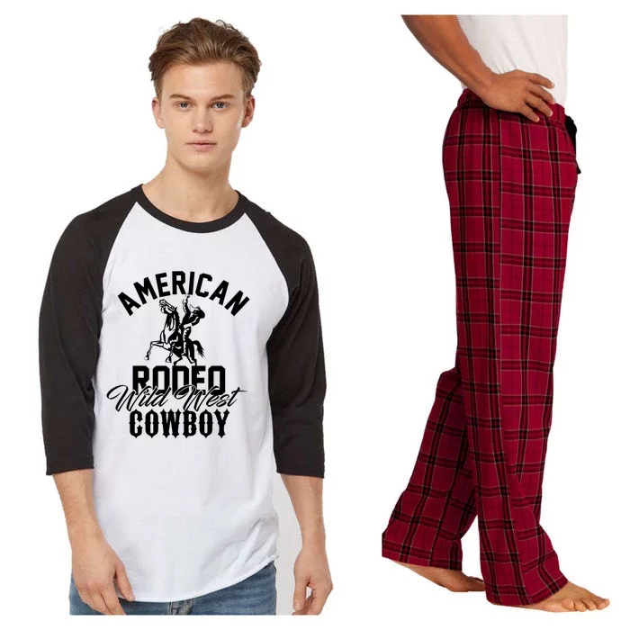 American Rodeo Wild West Cowboy Western Howdy Gift Raglan Sleeve Pajama Set