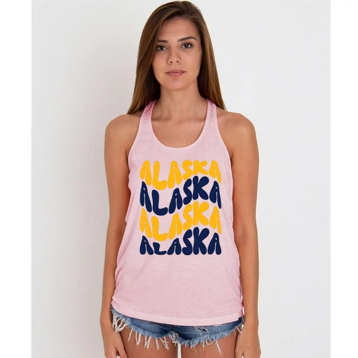 Alaska Retro Wave Women's Knotted Racerback Tank