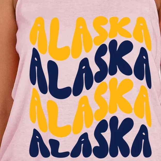 Alaska Retro Wave Women's Knotted Racerback Tank