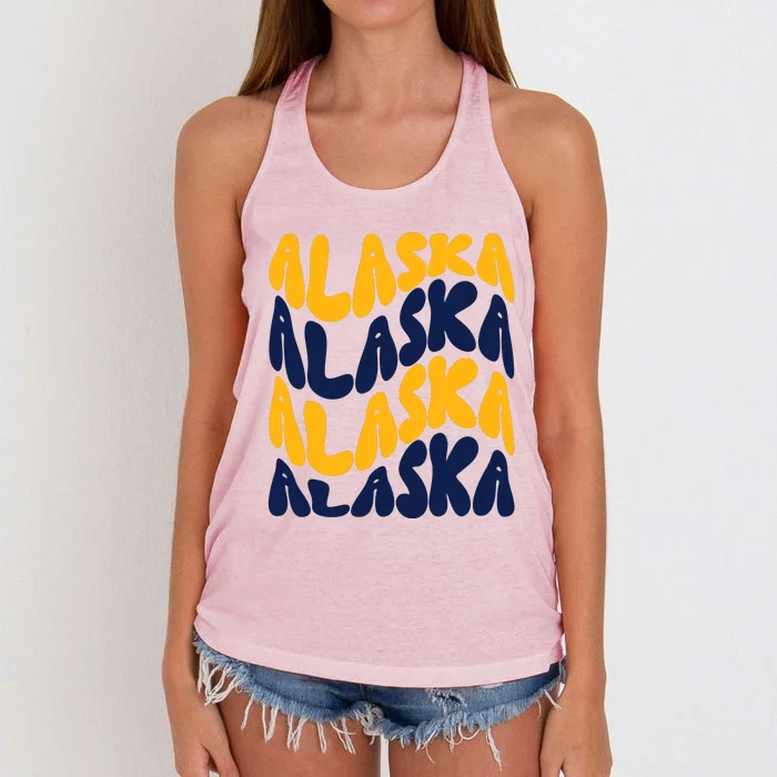 Alaska Retro Wave Women's Knotted Racerback Tank