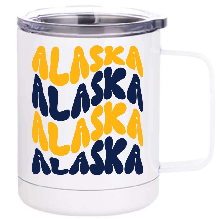 Alaska Retro Wave Front & Back 12oz Stainless Steel Tumbler Cup