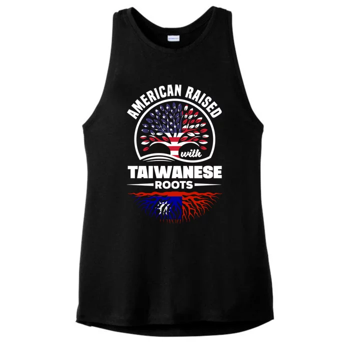 American Raised With Taiwanese Roots Taiwan Taiwanese Flag Gift Ladies Tri-Blend Wicking Tank