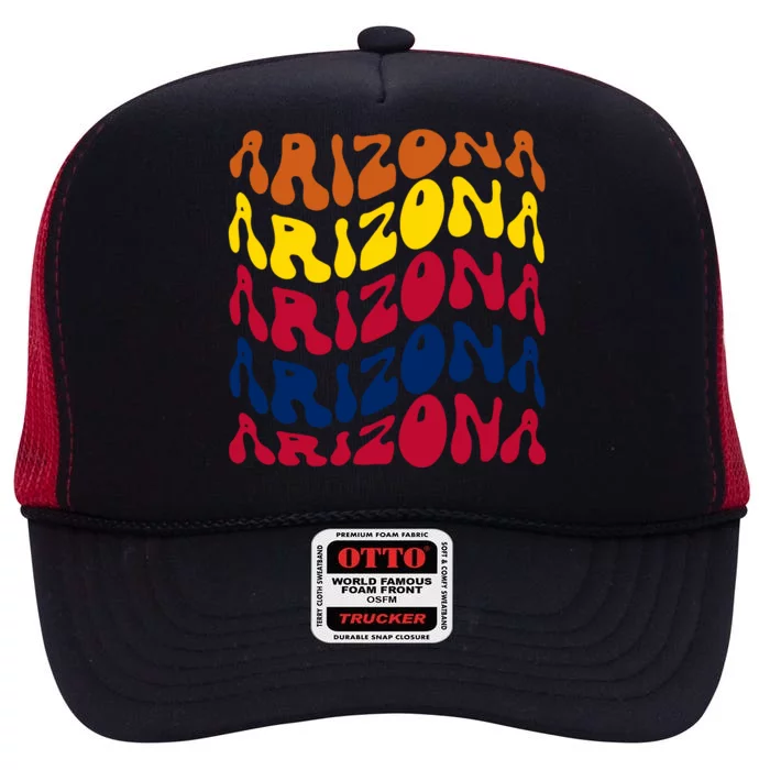 Arizona Retro Wave High Crown Mesh Trucker Hat