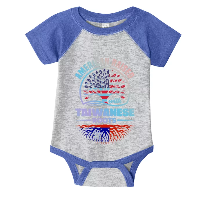 American Raised With Taiwanese Roots Taiwan Taiwanese Flag Meaningful Gift Infant Baby Jersey Bodysuit