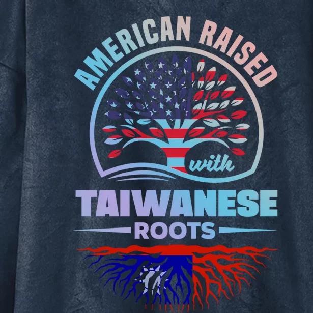 American Raised With Taiwanese Roots Taiwan Taiwanese Flag Meaningful Gift Hooded Wearable Blanket