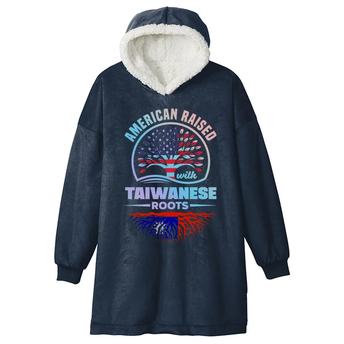 American Raised With Taiwanese Roots Taiwan Taiwanese Flag Meaningful Gift Hooded Wearable Blanket