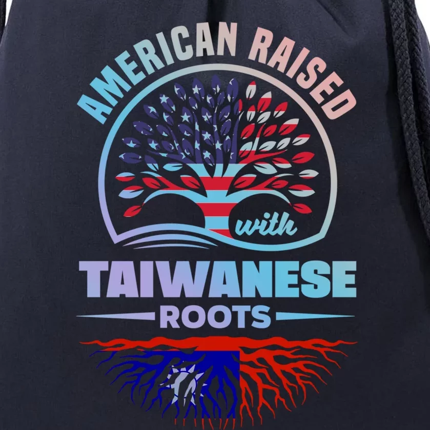 American Raised With Taiwanese Roots Taiwan Taiwanese Flag Meaningful Gift Drawstring Bag