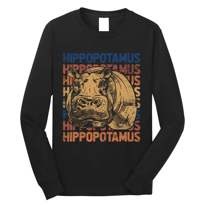 Animal Rights Zookeeper Africa Gift Idea Hippo Long Sleeve Shirt