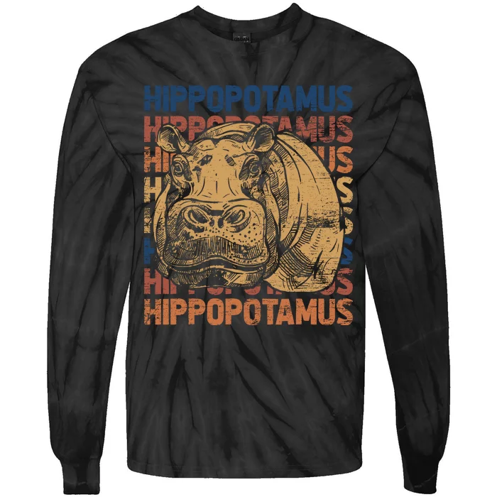 Animal Rights Zookeeper Africa Gift Idea Hippo Tie-Dye Long Sleeve Shirt