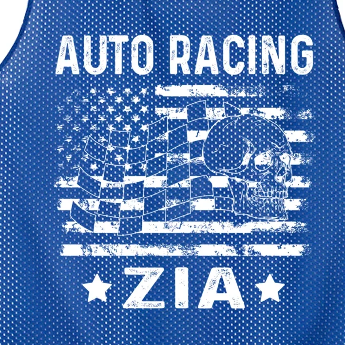 Auto Racing Zia Aunt Usa Flag 4th Of July Gift Mesh Reversible Basketball Jersey Tank