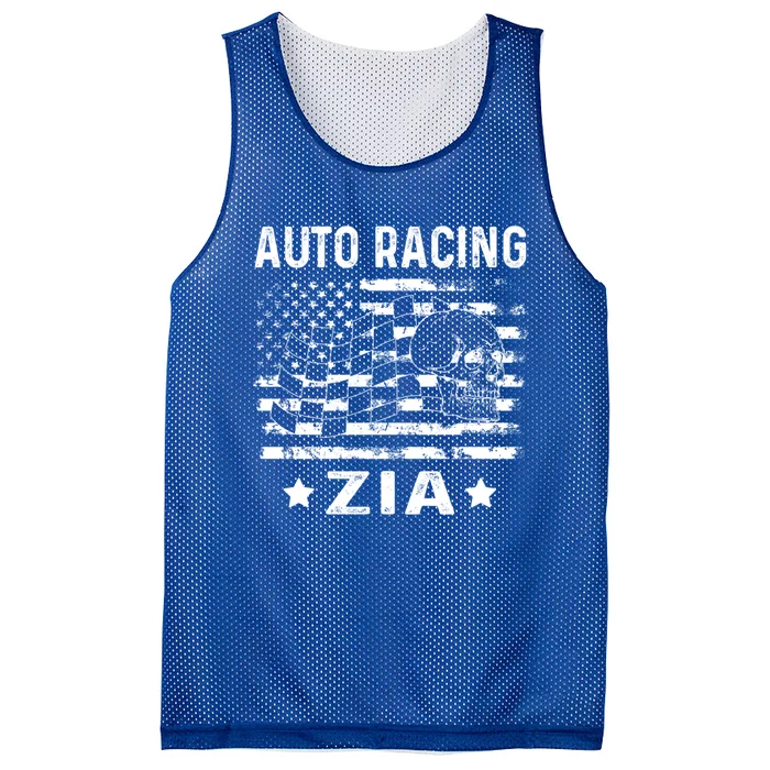 Auto Racing Zia Aunt Usa Flag 4th Of July Gift Mesh Reversible Basketball Jersey Tank