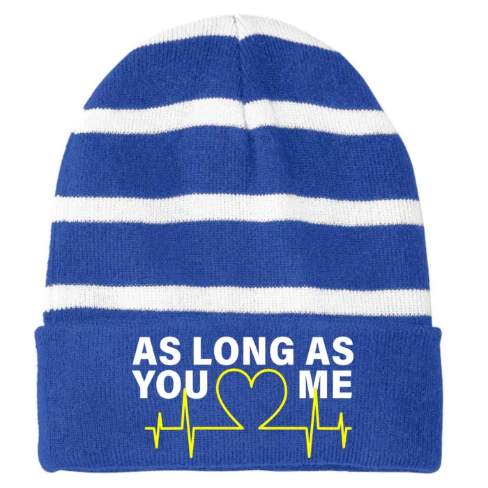 As Long As You Love Me Striped Beanie with Solid Band