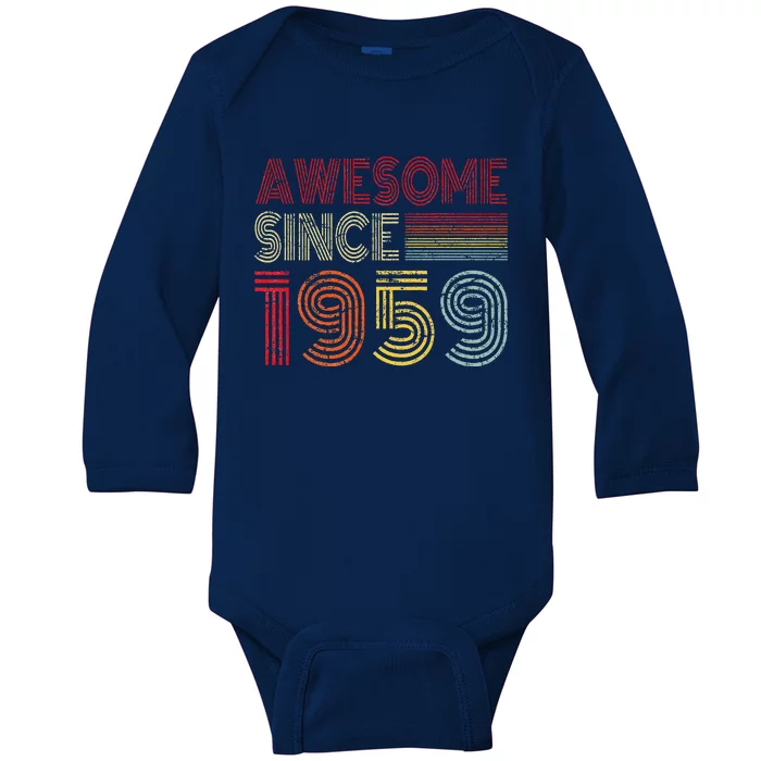 Awesome Since 1959 65 Year Old Bday Gifts For 65th Birthday Baby Long Sleeve Bodysuit