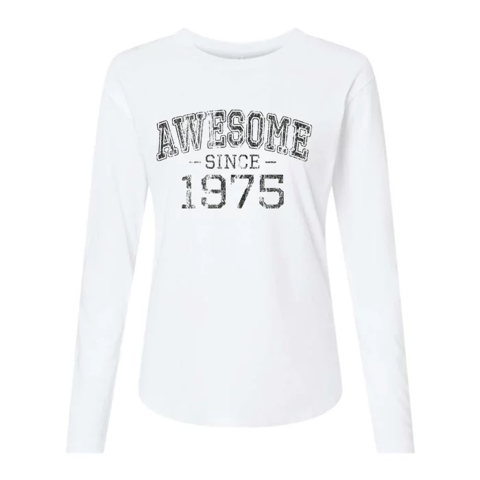 Awesome Since 1975 Vintage Style Born In 1975 Birthday Gift Womens Cotton Relaxed Long Sleeve T-Shirt