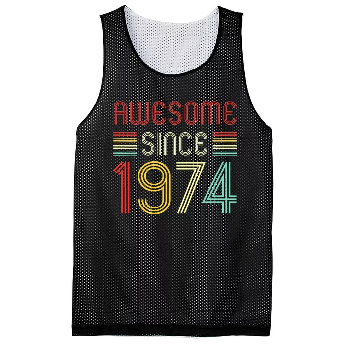 Awesome Since 1974 49th Birthday 49 Year Old Mesh Reversible Basketball Jersey Tank