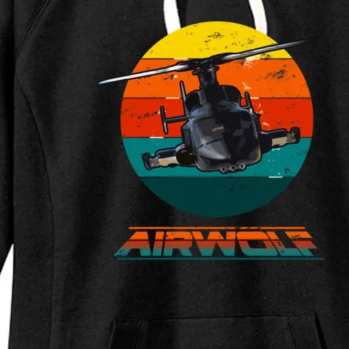 Airwolf Sunset 1980s Retro Women's Fleece Hoodie