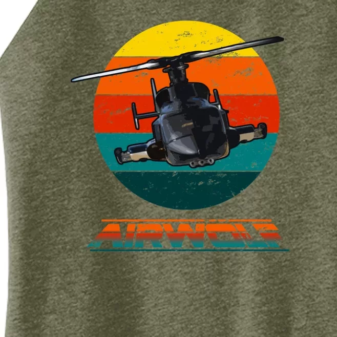 Airwolf Sunset 1980s Retro Women’s Perfect Tri Rocker Tank